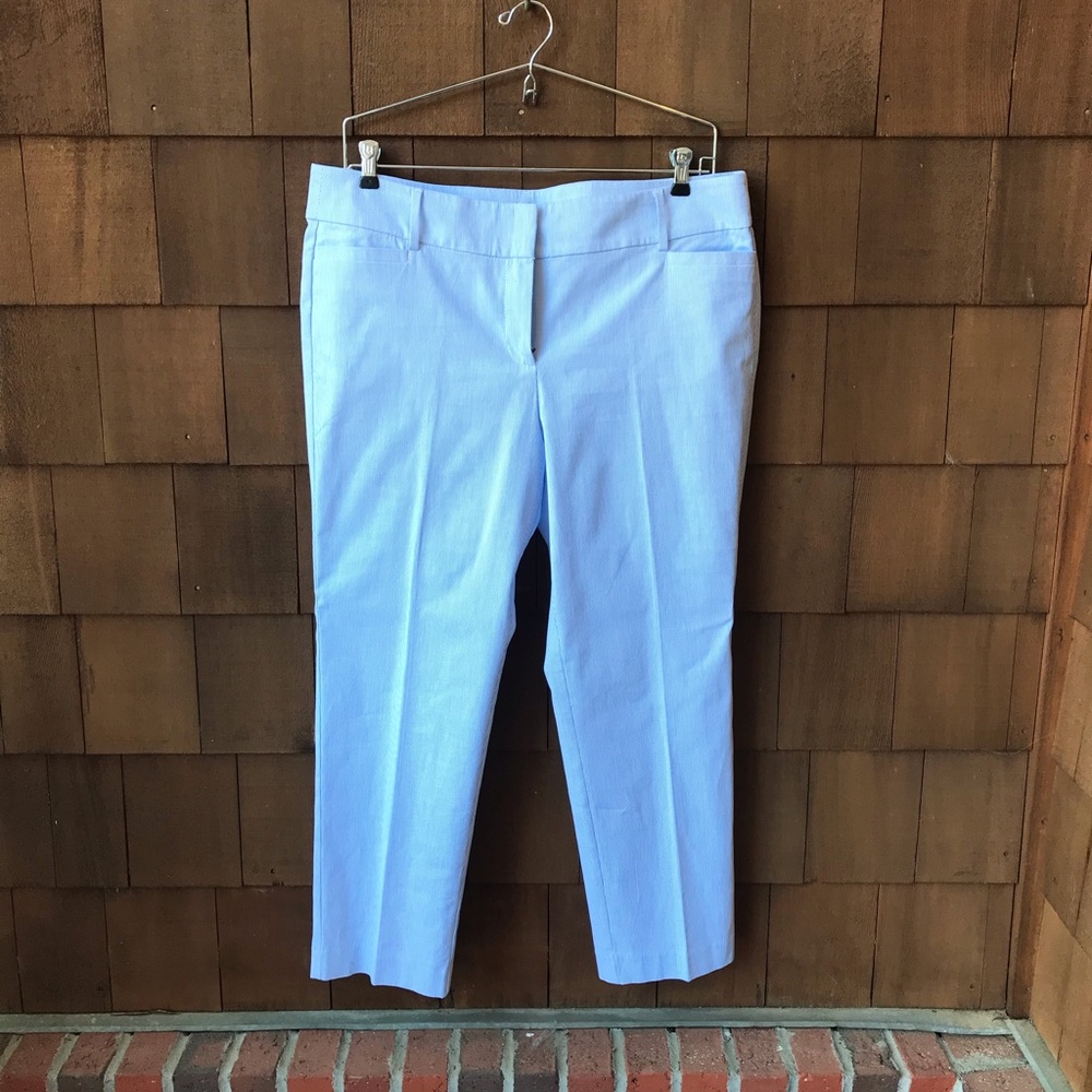 LOFT Dress Pants Seersucker Blue